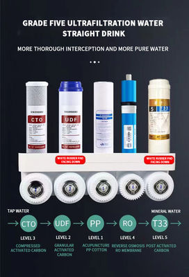 Purificador de agua por ósmosis inversa de 6 etapas de consumo con capacidad de 75GPD y membrana RO