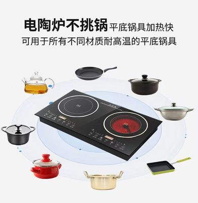 2 Energía del quemador Cocina de inducción para el hogar Negro Cocina radiante Central de inducción incorporada