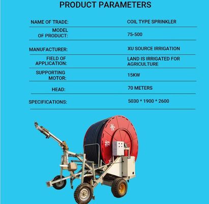 Máquina de rollo de manguera de tipo rociador doméstico de 11 kW para necesidades de riego doméstico