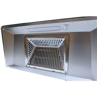 220V botón de presión inclinado de vidrio negro cocinero capó para la gama de cocina de la casa