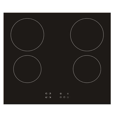 4 Quemador Cocina de inducción negra con extracción DIAMOND 60 Made in Italy Diseño
