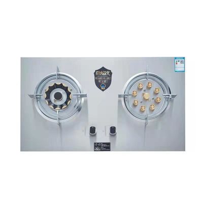 220v Cocina giratoria de gas Estofado con 2 quemadores Escritorio Tipo incrustado Cocina