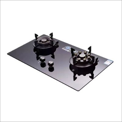 Cabezas de quemador de boquilla de latón y diseño exquisito en estufa de gas de acero inoxidable de 2 quemadores
