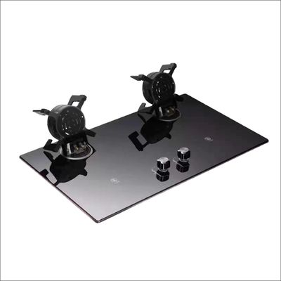 Cabezas de quemador de boquilla de latón y diseño exquisito en estufa de gas de acero inoxidable de 2 quemadores