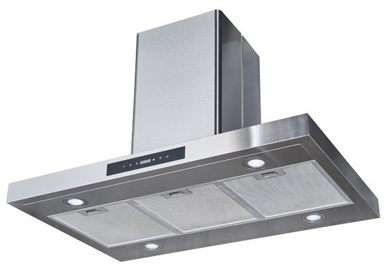 220V de acero inoxidable vidrio templado de gran succión doble capó de succión para la cocina