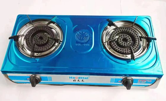 Inicio Cocina Estufas de gas de mesa Quemador de hierro Estufas de gas de cocina 2 Quemadores con boquilla de latón