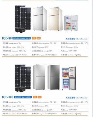 138L 105L 50L Refrigerador solar DC congelador para refrigeración de alimentos en RV y autocaravana