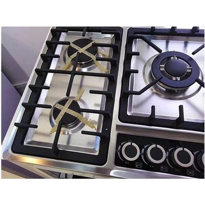 Aplicación de cocina Estufas de gas incorporadas con 5 quemadores y estuche de protección de vidrio templado