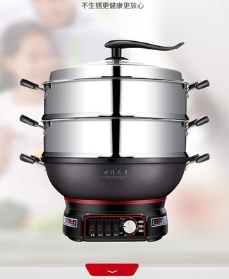 Revestimiento antiadherente Wok eléctrico para el hogar 220V Fritar y freír Molde privado