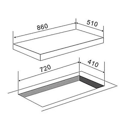 Estufas de gas de acero inoxidable con piezoignición automática de tipo incrustado de escritorio