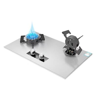 Aparato de cocina de cocina Tengao de metal borde de la mesa de la parte superior del botón del botón Gas natural / estufa de gas de doble quemador
