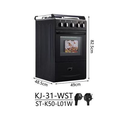 Fuego de acero inoxidable Furnotel 4 Fuego de gas de quemador con horno doble cocina