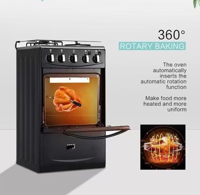 Fuego de acero inoxidable Furnotel 4 Fuego de gas de quemador con horno doble cocina