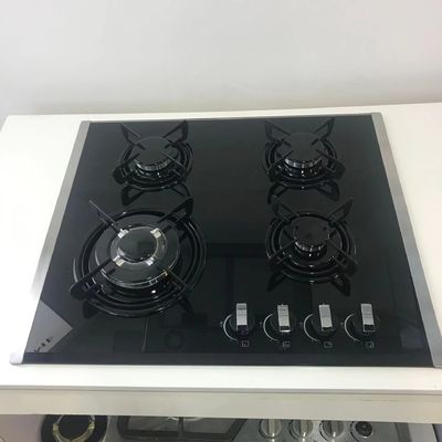 Cubierta de gas de 60 cm con material de superficie de vidrio templado y 4 quemadores