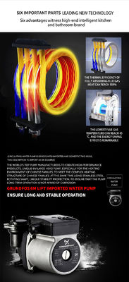 Calentador de agua de gas natural de encendido electrónico de doble circuito montado en la pared para dormitorio