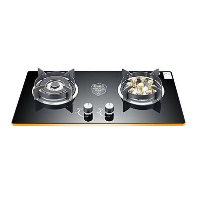Moderno diseño 2 estufa de gas de quemador con ignición electrónica y cocina de vidrio templado