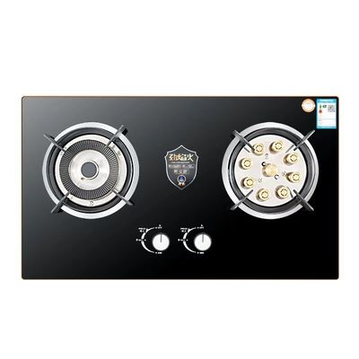 Moderno diseño 2 estufa de gas de quemador con ignición electrónica y cocina de vidrio templado