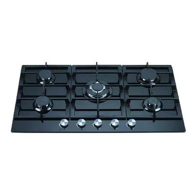 5 Cocina de gas de quemador con ignición automática y construida en estufa de gas de vidrio templado