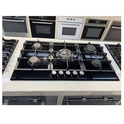 5 Cocina de gas de quemador con ignición automática y construida en estufa de gas de vidrio templado