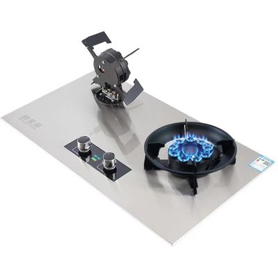 Estufas de gas de 2 quemadores con superficie de vidrio templado negro y potencia cerámica