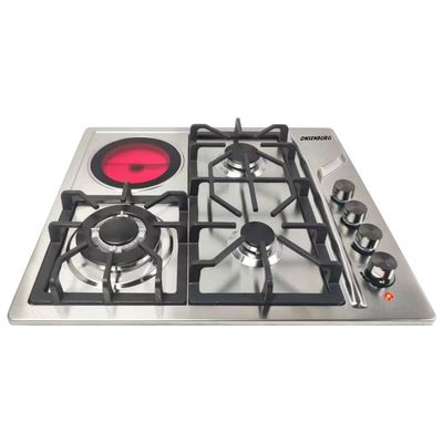 Cocina de horno de gas con 2 quemadores y perno de metal de anillo de acero inoxidable