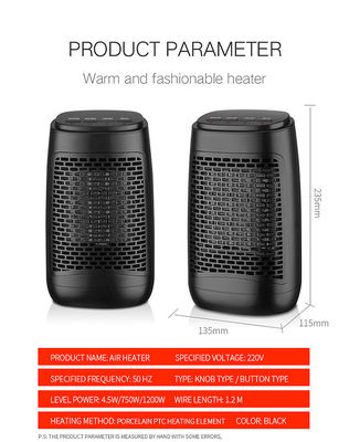 Ventilador portátil de escritorio europeo, americano y japonés con elemento de calefacción PTC