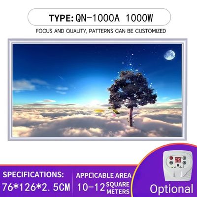 Controlador termostático opcional Calentador de habitación de pared de cristal de carbono para el hogar