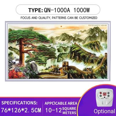 Controlador termostático opcional Calentador de habitación de pared de cristal de carbono para el hogar