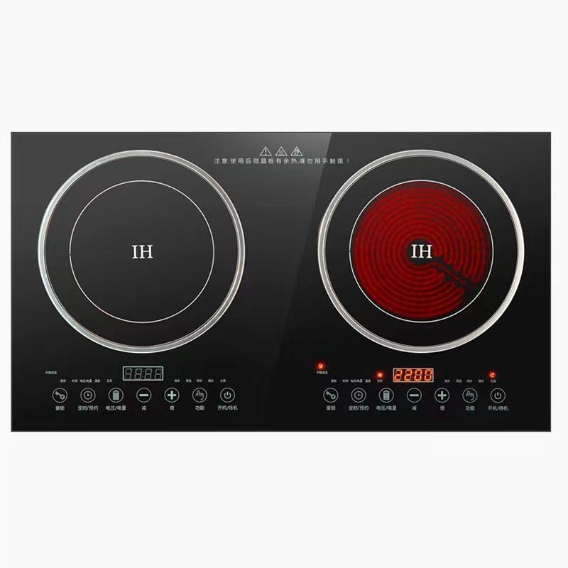 2 placas de quemador estufa de gas y estufa eléctrica doble cocina de inducción para cocinar en la cocina