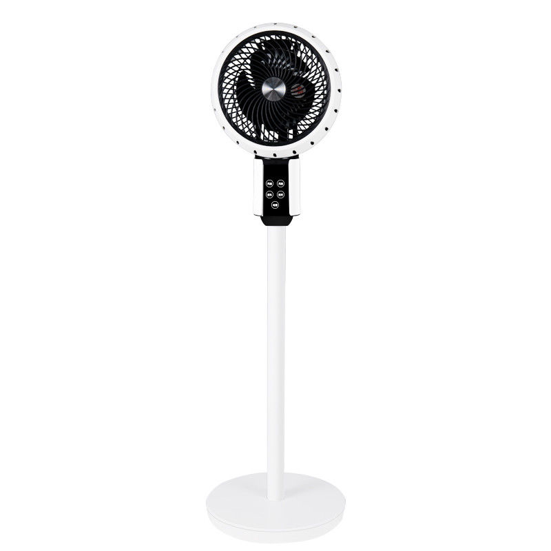 Hotel 50 pulgadas Blanco Negro Pedestal ventilador con batería recargable y control remoto
