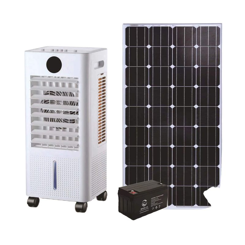 Ventilador de refrigeración solar portátil de 12V/24V con aire acondicionado evaporativo 515*350*915mm